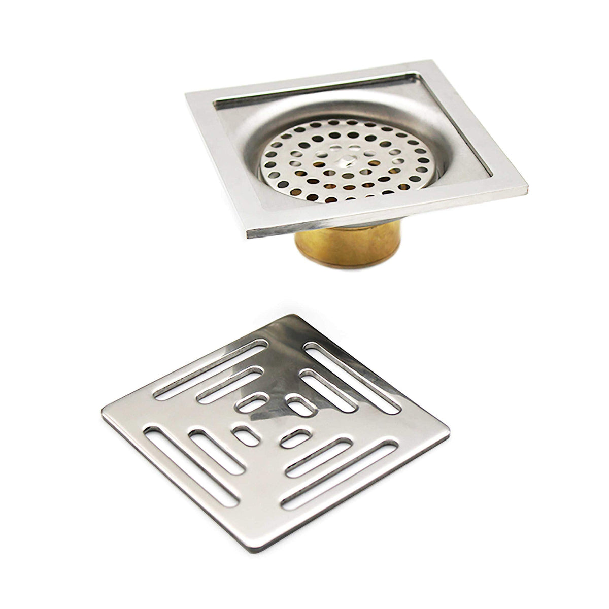 HERKINDNESS Floor Drain, Stainless Steel Wet Room Drain, Floor Ground Drain with Anti-Backflow Valve, Double Layer Filtration, Effective Anti-Odor,