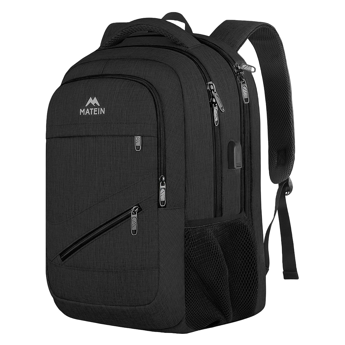 MATEIN Travel Laptop Backpack,17 Inch Business Large Backpack Bag With USB Charging Port, Water Resistant Work Rucksack Anti Theft Lightweight for