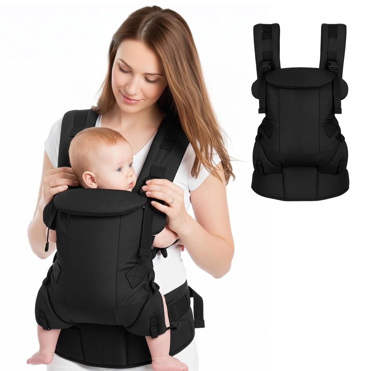 Ergonomic Baby Carrier for Newborn to Toddler - 100% Polyester, Breathable Fabric, Adjustable Baby holder Carrier with Front & Back Carry Options -