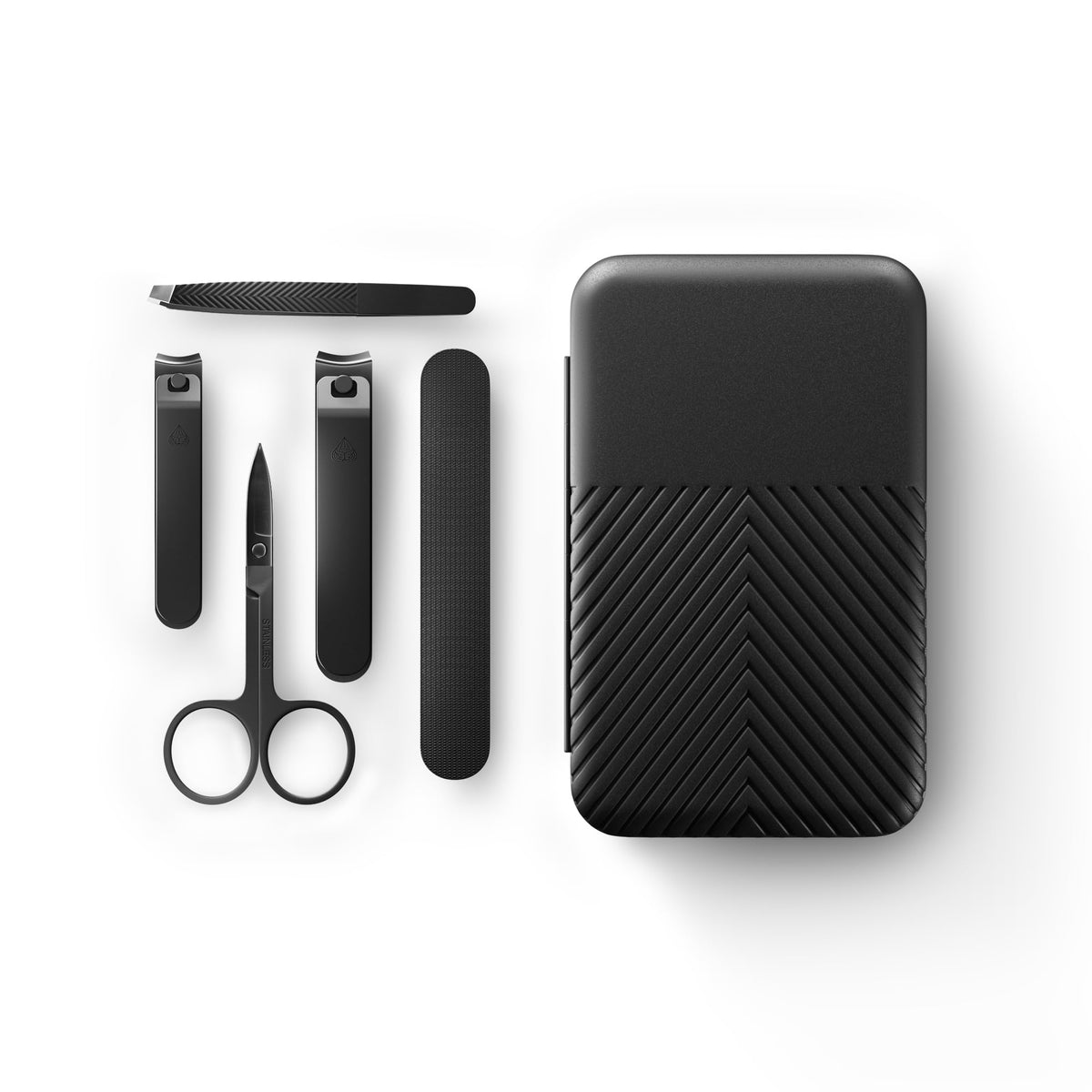 MANSCAPED? Shears 3.0, 5-Piece Precision Men?s Nail Grooming Travel Kit, Stainless Steel Manicure Set with Fingernail & Toenail Clippers, Nail File,