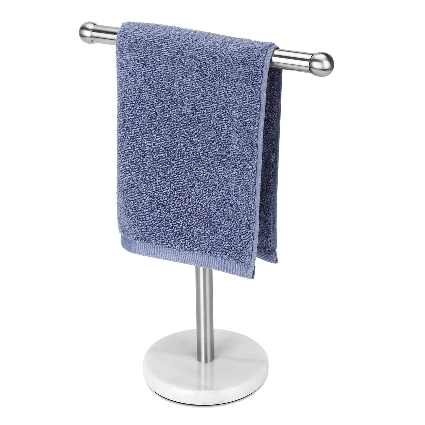 Hand Towel Holder Stand with Heavy Stainless Steel Base, T-Shape Towel Rack, Free-Standing for Bathroom Vanity Countertop, 304 Stainless Steel