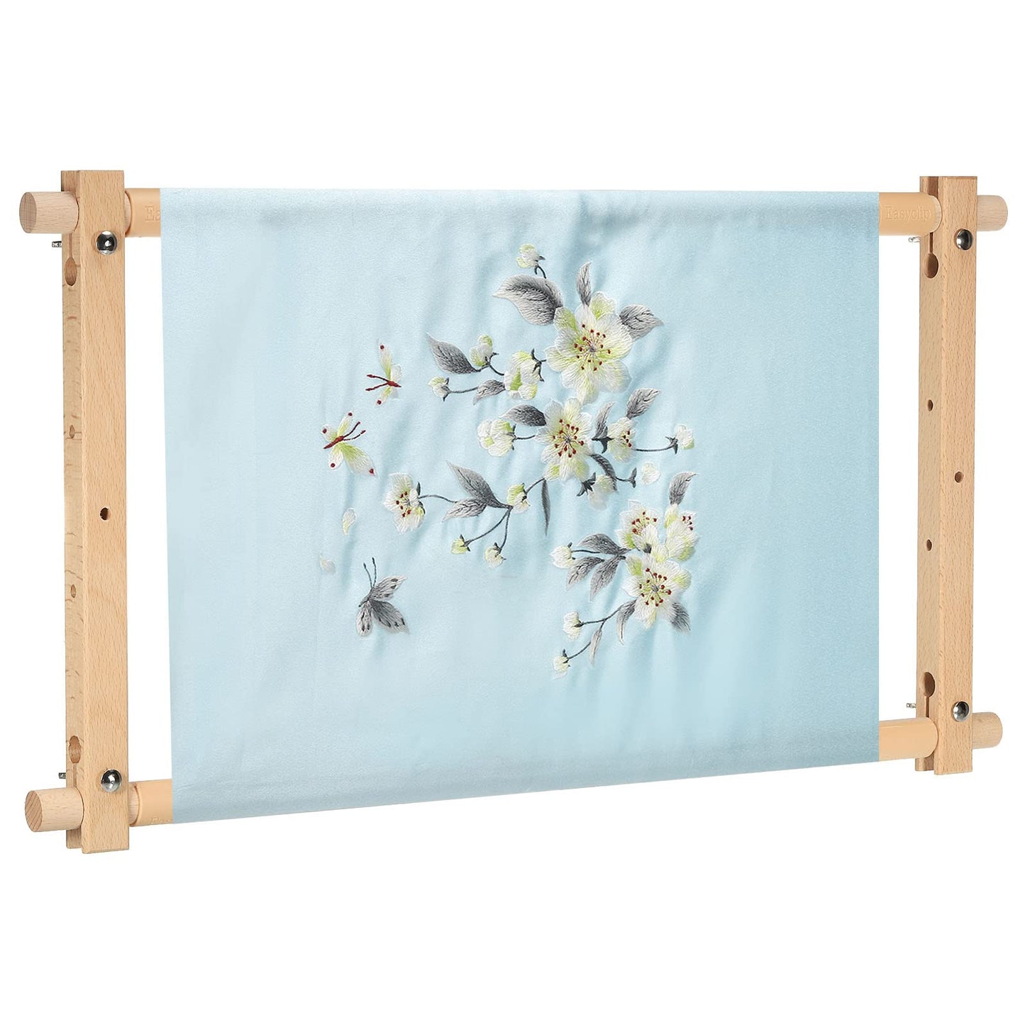 PATIKIL Needlepoint Embroidery Tapestry Scroll Frame, 21"x12" Beech Wood Cross Stitch Frame Needlepoint Holder Quilting Hoop Stand Stitching Frame for