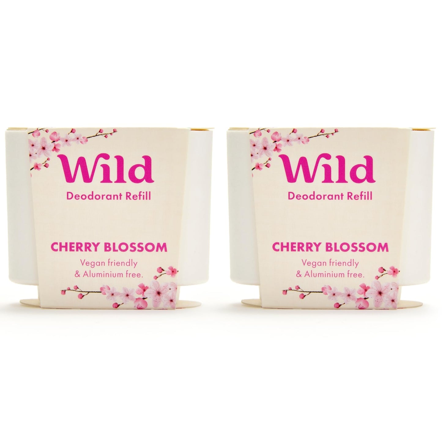 Wild - Cherry Blossom Refill Duo Pack - Natural Refillable Deodorant - Vegan & Eco-Friendly - Aluminium Free - Long Lasting Protection - Natural