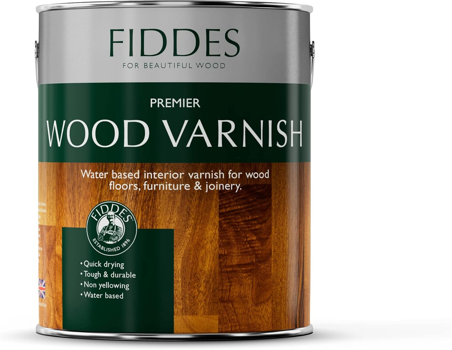 Fiddes Premier Wood Varnish 2.5 L, Gloss Finish, New but slightly dented tin