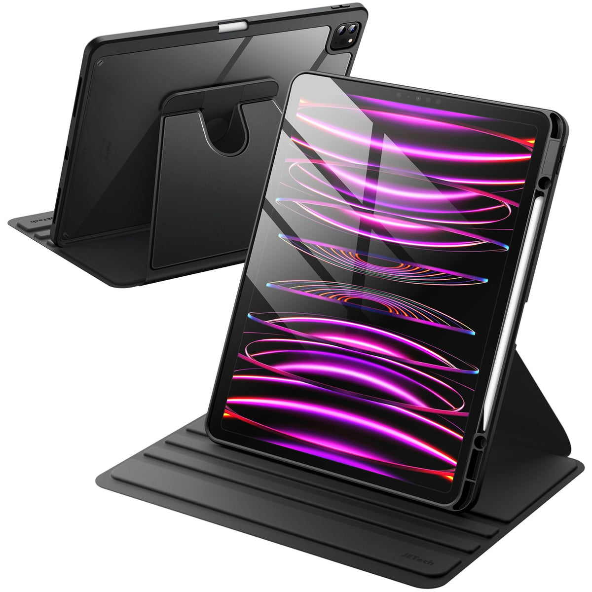 JETech Rotating Case for iPad Pro 12.9-Inch (2022/2021/2020/2018) with Pencil Holder, NOT for 2015/2017 Model, 360 Degree Rotation Protective Stand