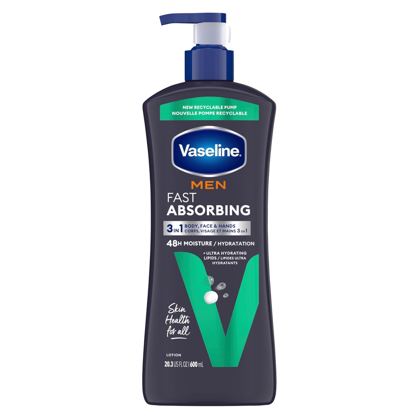 Vaseline Men Lotion, Body & Face, 24.5 Oz.