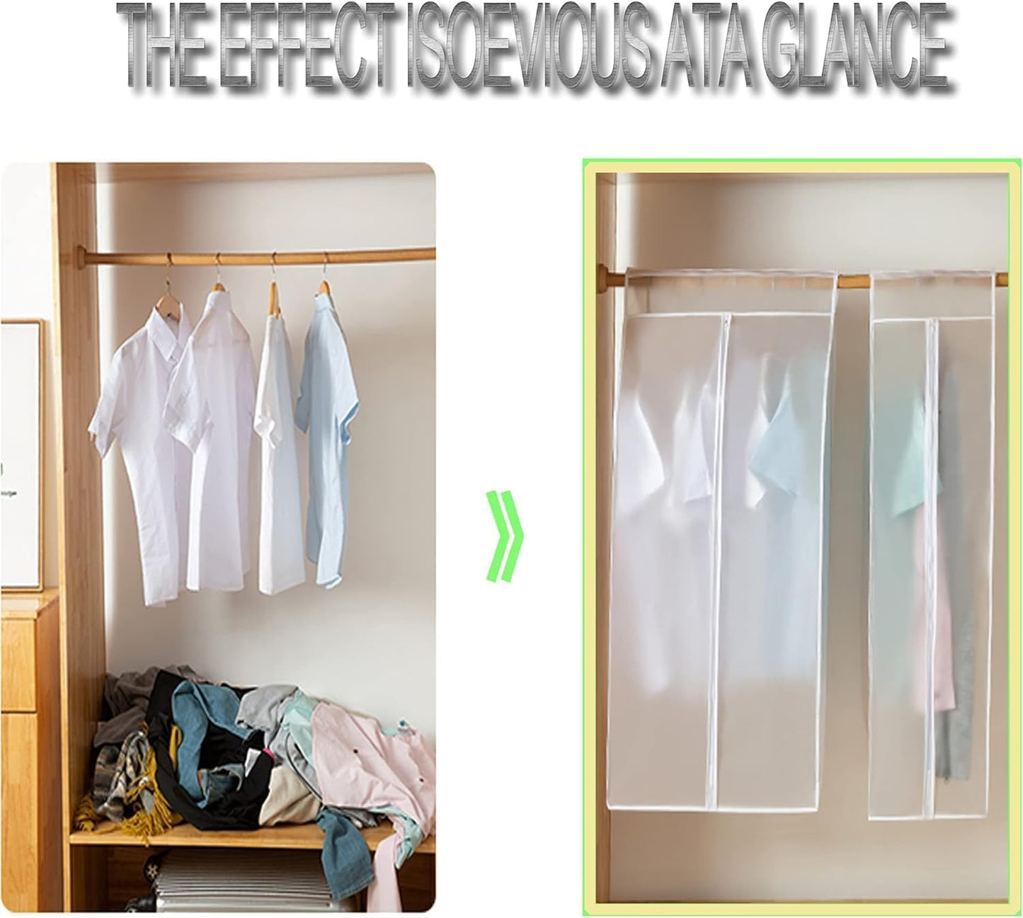 QH7 Garment Clothes Dustproof Clothes Rail Cover, Transparent Clothes Garment Rail Cover 80 * 50 * 120 CM PEVA Dustproof Wardrobe Hanging Protector