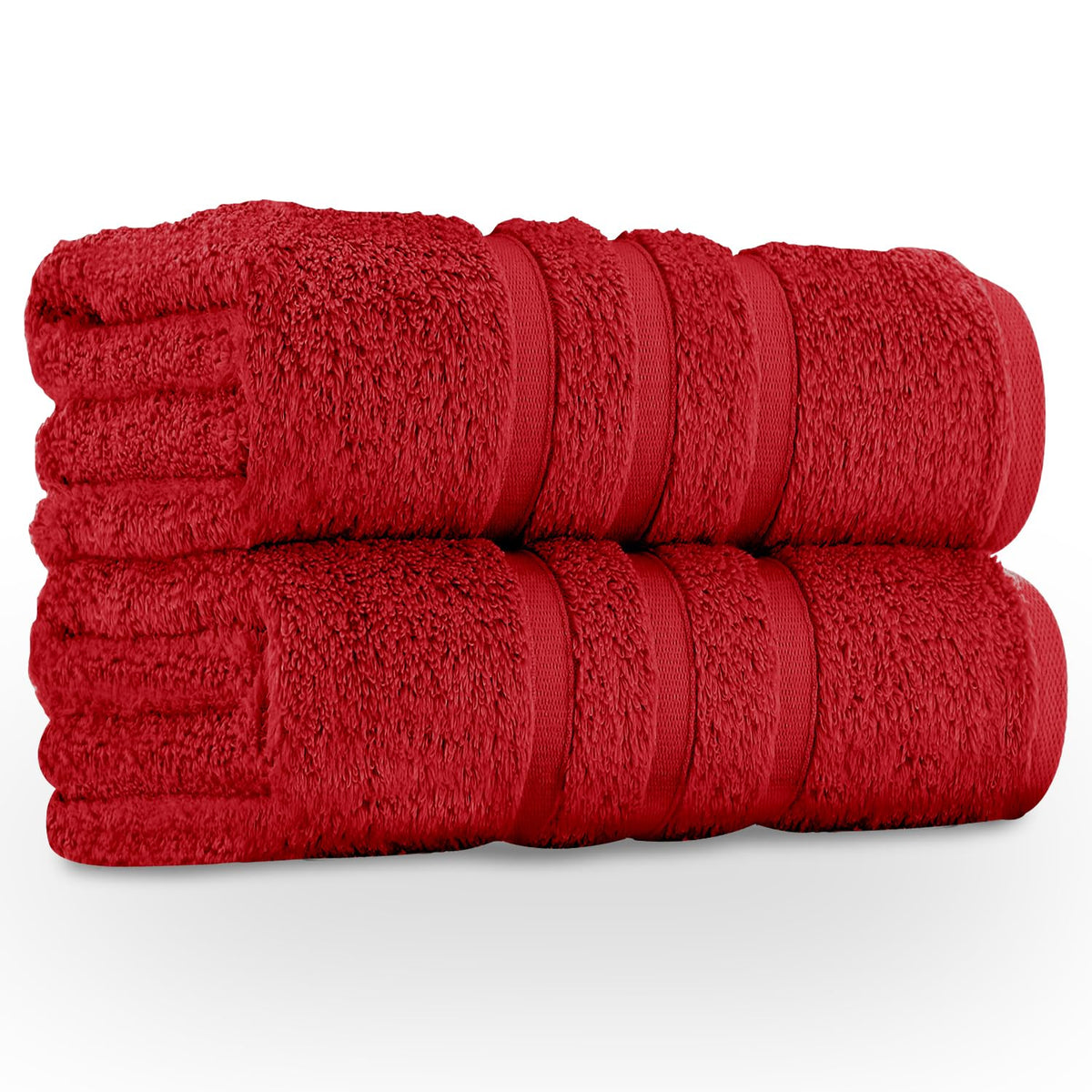 GC GAVENO CAVAILIA Large Bath Sheet 2 Pack - 100% Egyptian Cotton - Highly Water Absorbent & Quick Dry Extra Large Towels - Easycare & Durable - Red