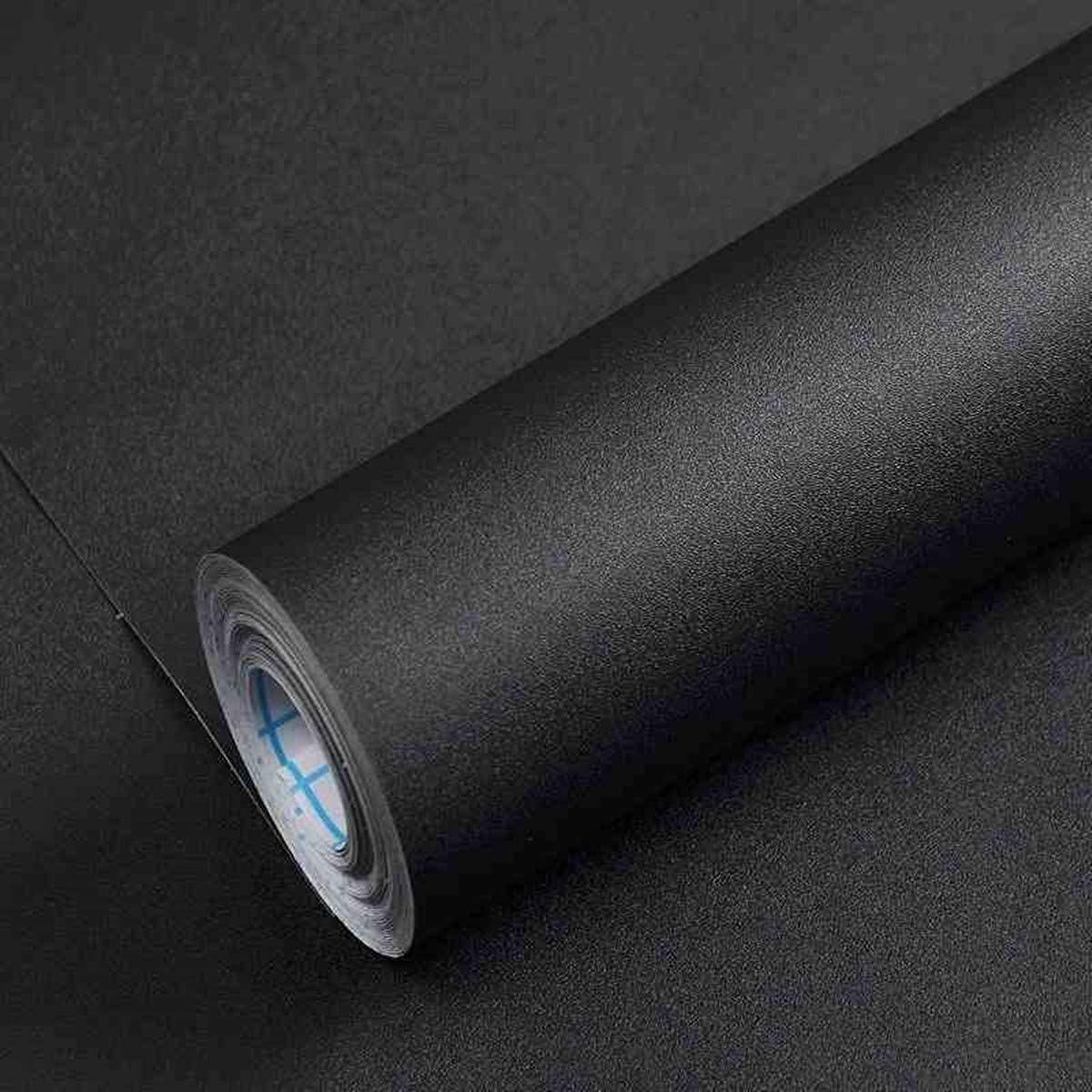 40cm x10m Black Wallpaper Self Adhesive Vinyl Film Peel and Stick Wallpaper Furniture Stickers Sticky Back Plastic Removable DIY Decorative for