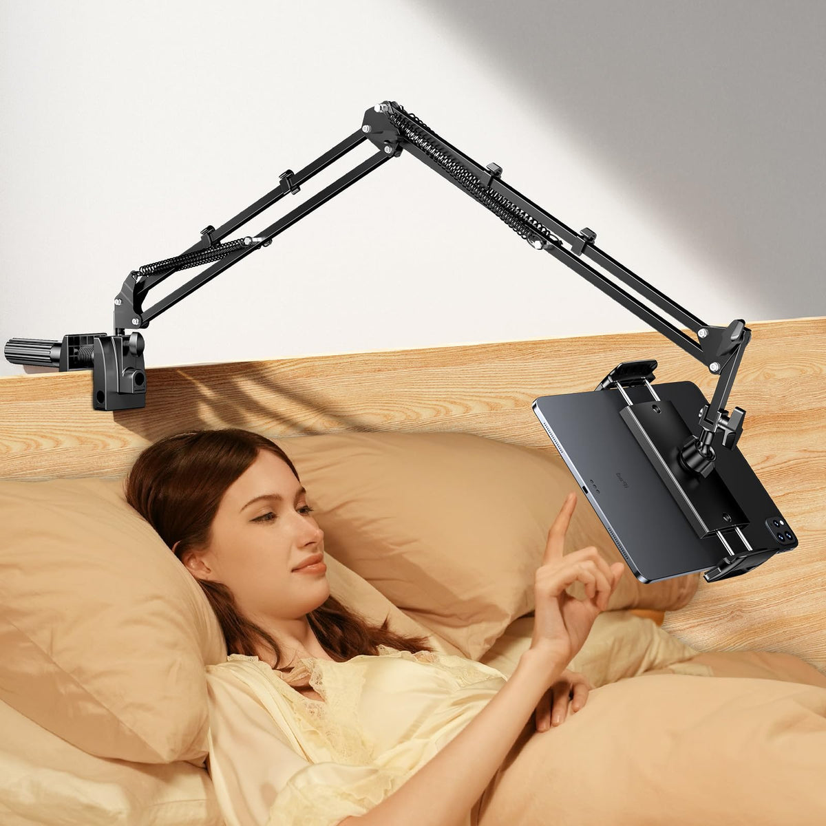TRYONE Tablet Holder Stand for Bed, 360? Flexible &Adjustable Mount Clamp Desk for iPad, for Kindle, for Samsung, Swith All 4.7-16.1" Screen Devices