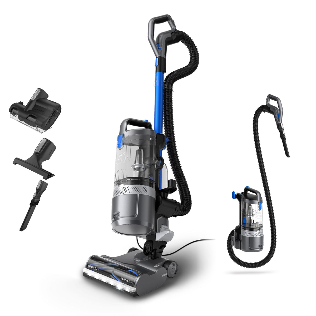 Vax LiftOut Reach Pet Corded Upright Bagless Vacuum Cleaner, Lightweight, Handheld Tool Attachments for Pet Hair, Car, Upholstery, Bed, Mattress, Home