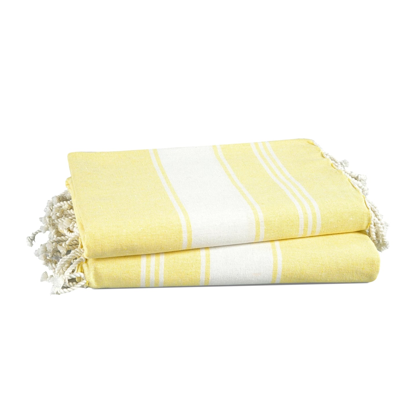 LANE LINEN Oversized Turkish Beach Towels ? 2 Pack, 39"x71" Lightweight & Quick Dry Pool Towels, Sand-Proof & Absorbent for Adults, Yellow