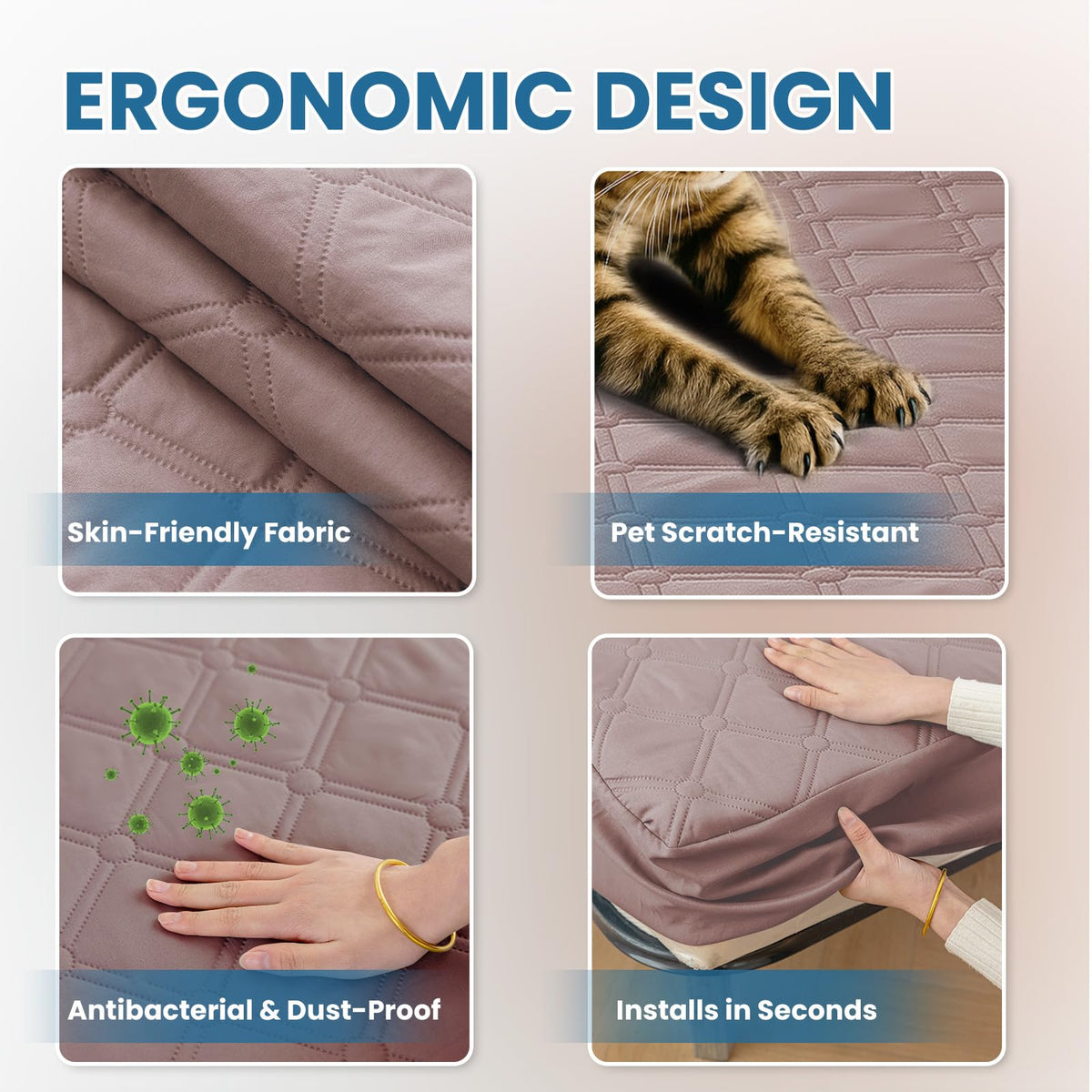 Ystyle Fitted Sheet 140 x 200 cm, Microfibre, Fitted Sheet - Mattress Height up to 30 cm, Soy