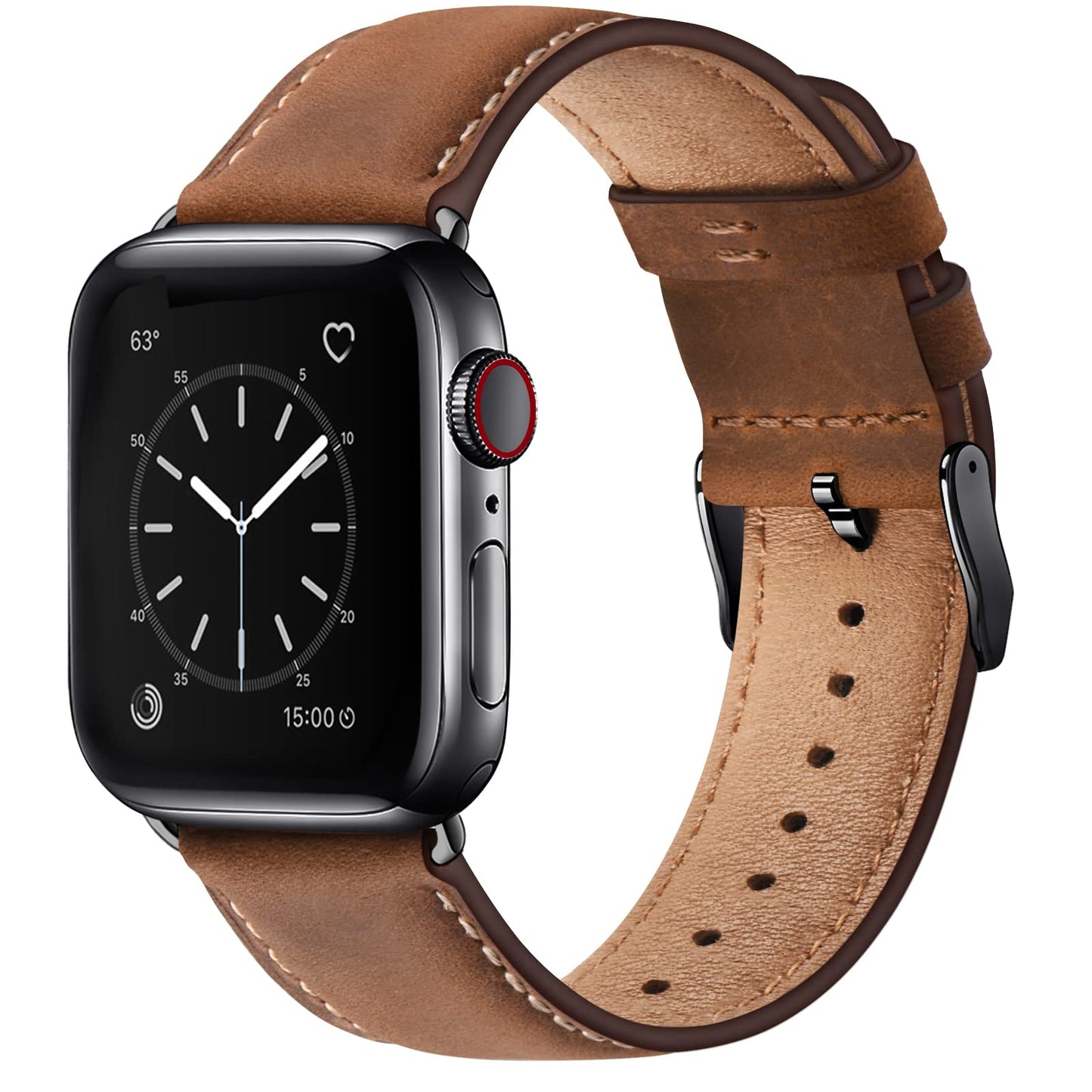 WFEAGL Leather Strap Compatible Apple Watch Straps 44mm 45mm 49mm 46mm(Series 11 10) 42mm(Series 1 2 3),Genuine Leather Replacement Strap Men Women