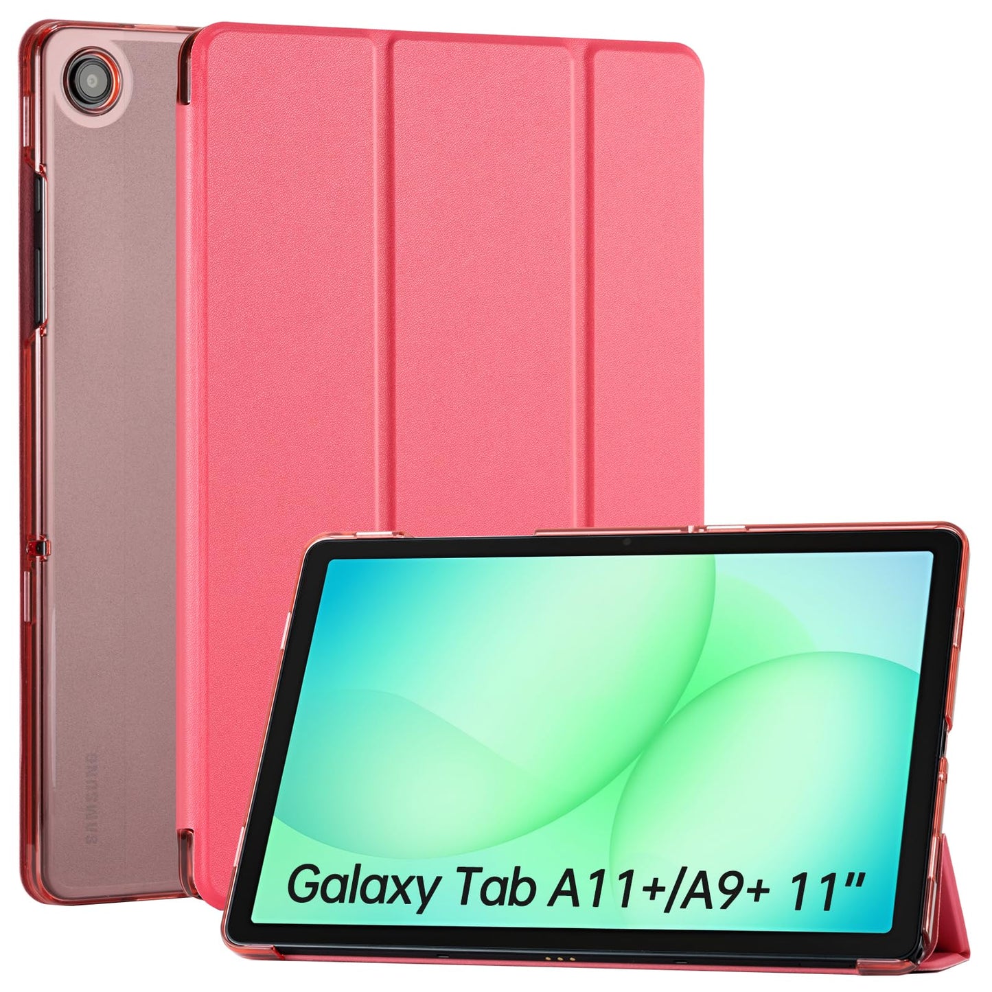 CoBak for Samsung Galaxy Tab A11+ Plus 11 Inch 2025/A9+ Plus 2023 - PU Leather Smart Cover for Tab A11+, Translucent Hard Shell, Multi-Viewing Angles,