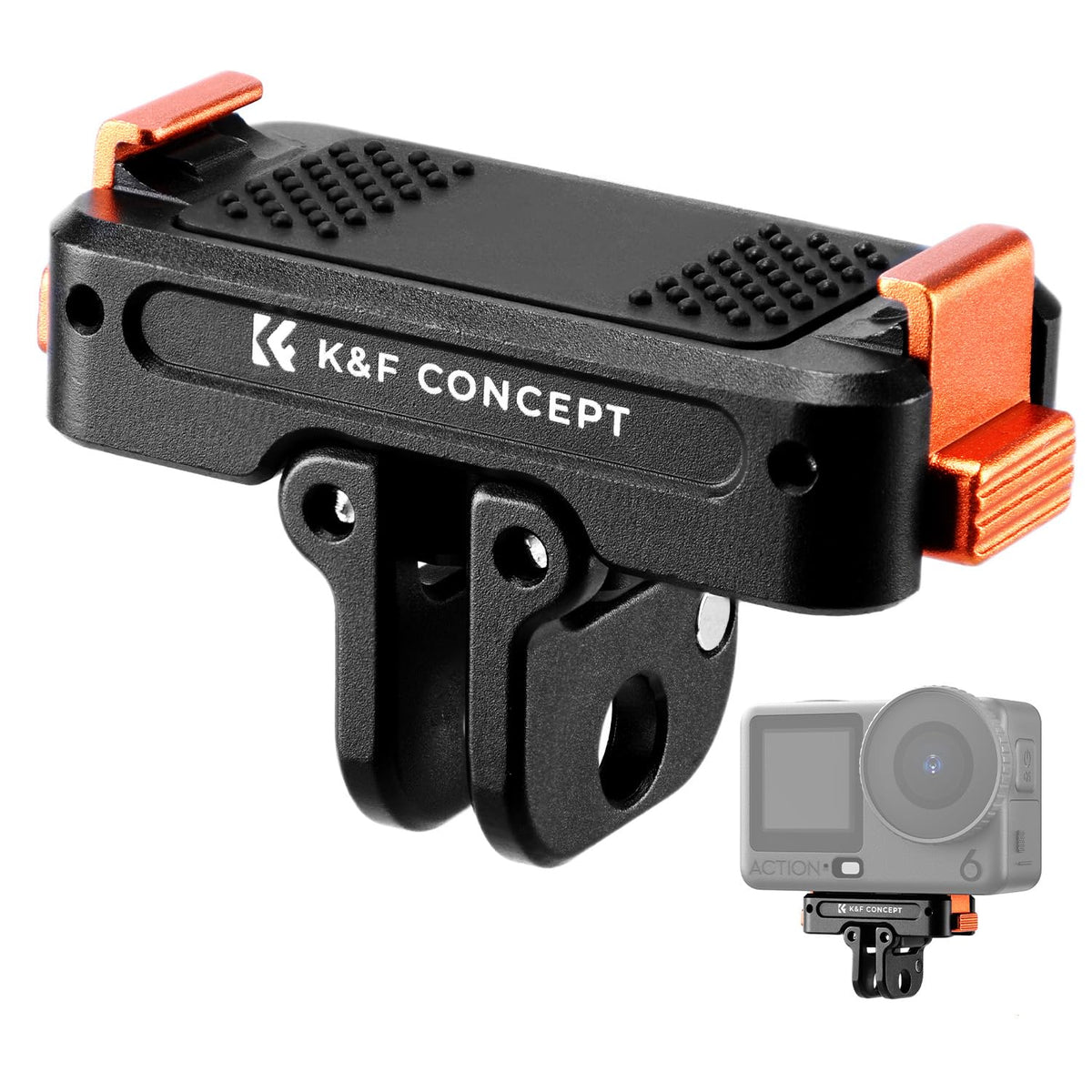K&F CONCEPT Magnetic Quick Release Adapter Mount for DJI Osmo Nano/Action 6, Foldable Adapter Connection and 1/4" Screw 2 Spigot Design Mount Action