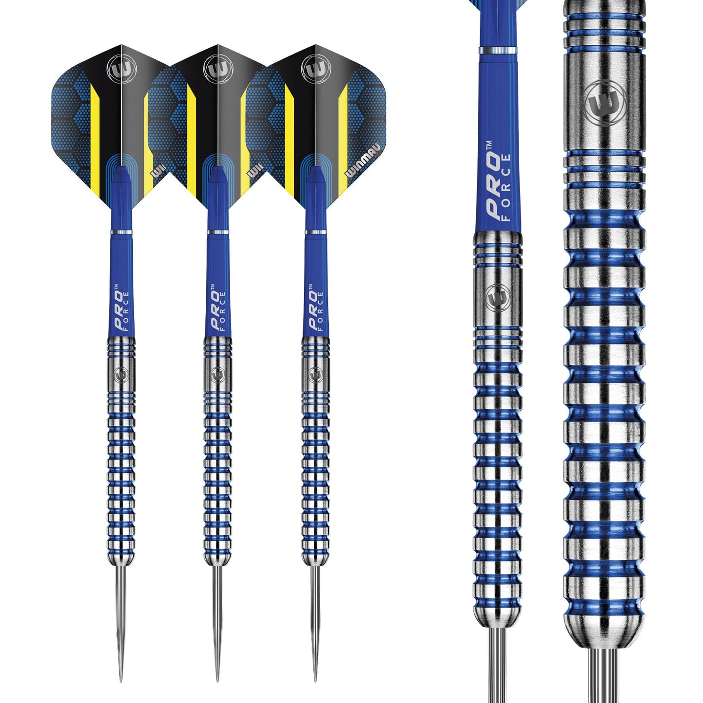 WINMAU Darts Sub-Zero 24g Professional Steeltip Tungsten Darts Set with Flights and Shafts (Dart Stems)
