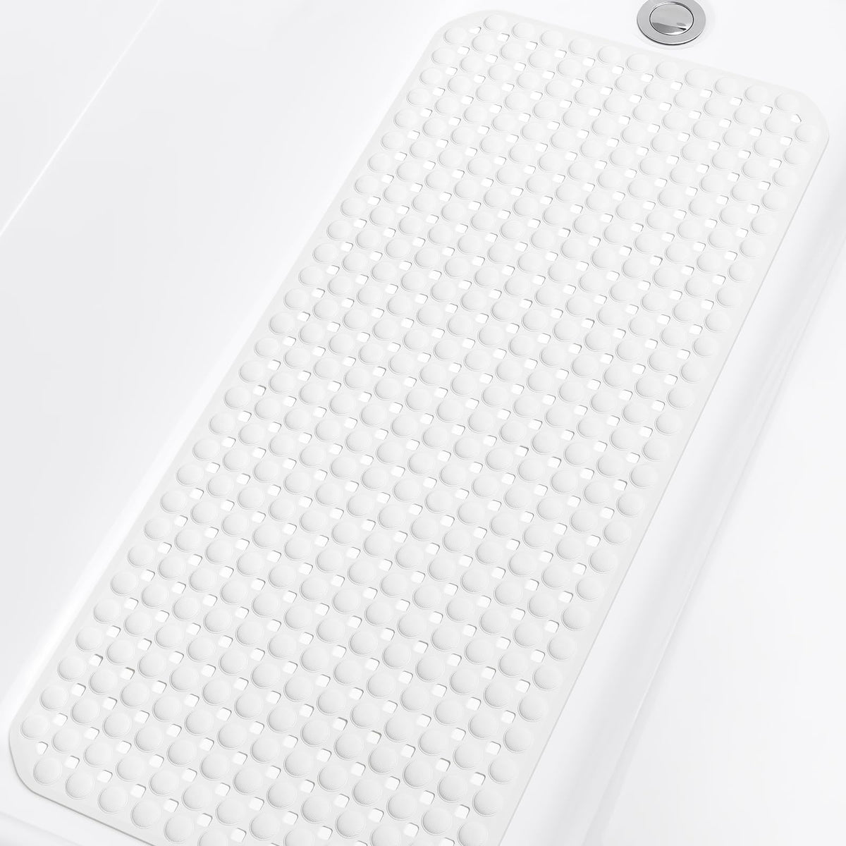 Yolife Bathtub Mat Non Slip, 91x41 CM Bath Tub Shower Mat for inside Shower Bathroom, Suction Cups and Drain Holes for Feet Scrubbing, Machine