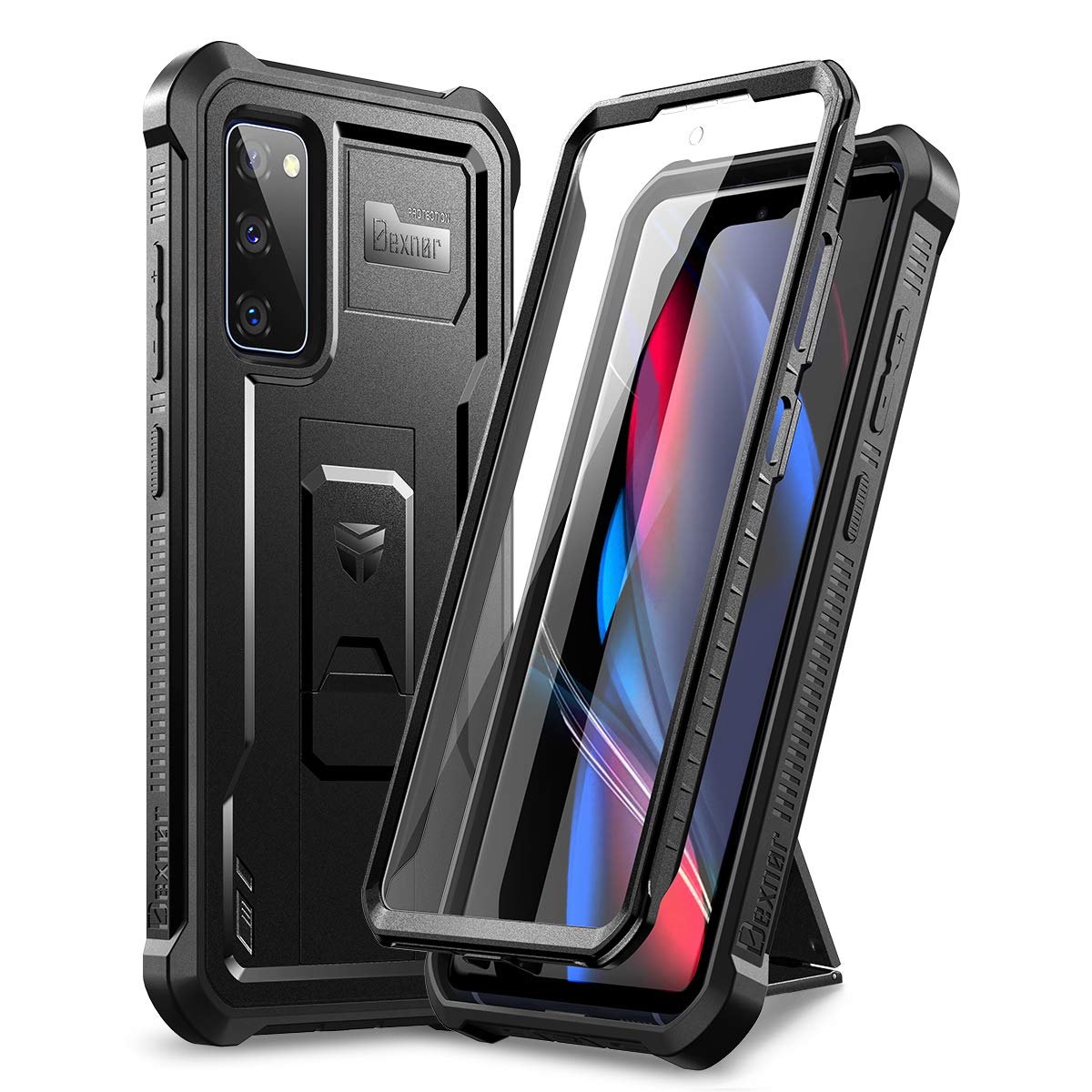 Dexnor Compatible with Samsung Galaxy S20 FE 5G Case 6.5 Inch (Not Fit Galaxy S20) with Built-in Screen Protector Military-Grade 360 Full Body