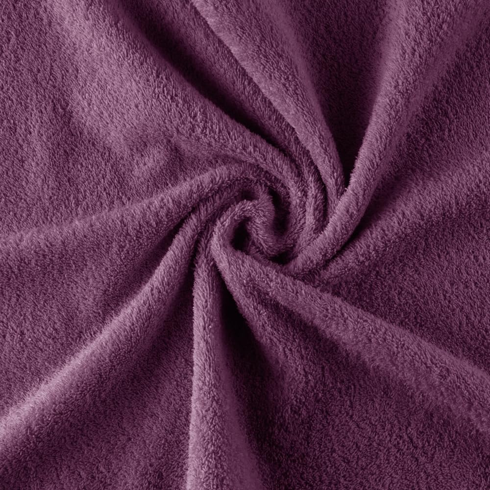 Top Towel - Premium - Large Bath Towels - Bath Towels - 2 Face Towels or Bidet -30x50cm - 100% Cotton - 600g - Eggplant