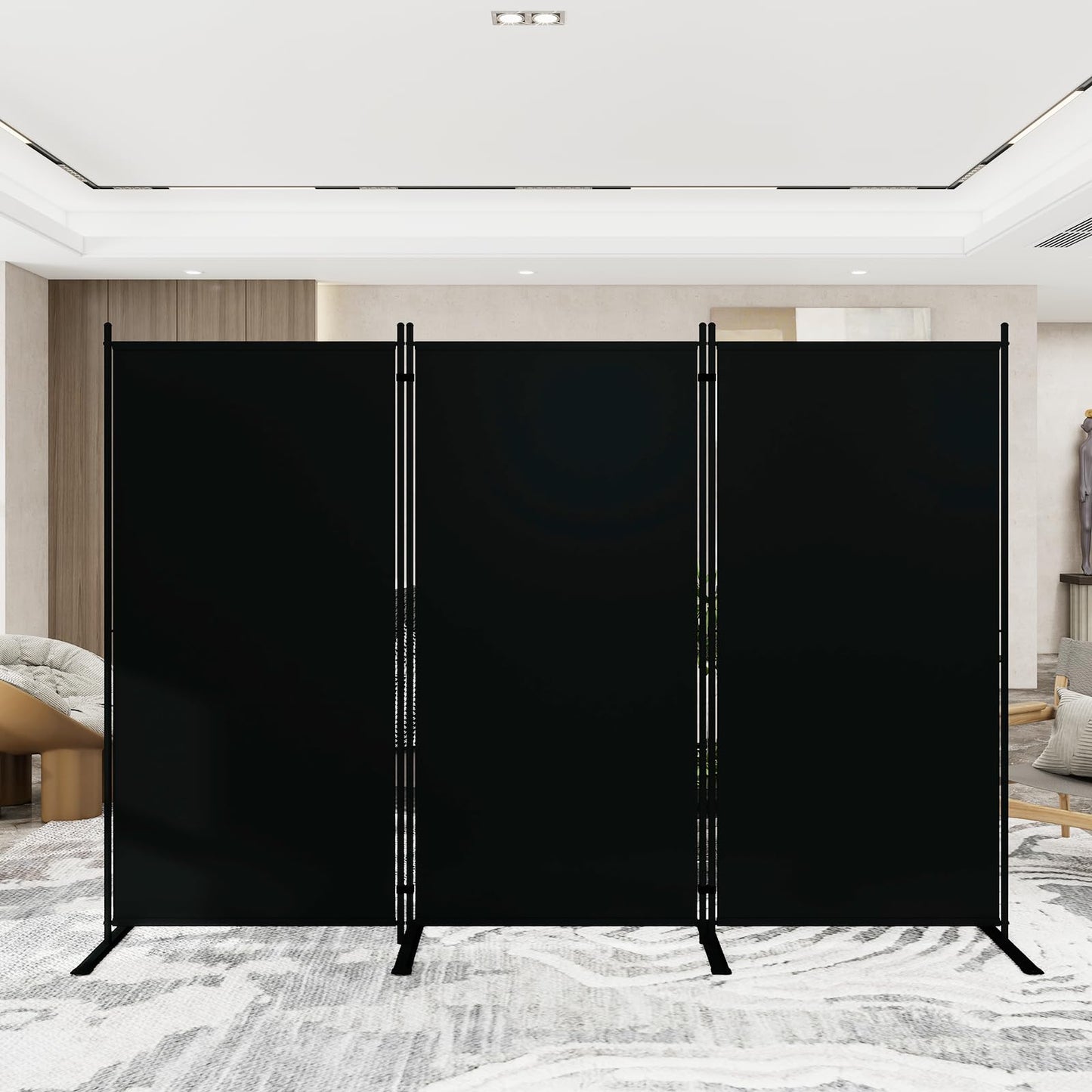 T&Jero 3-Panel Folding Room Divider, 6ft Tall Portable Privacy Screen Wall for Home and Office, Modern Freestanding Partition Separator for Bedroom,