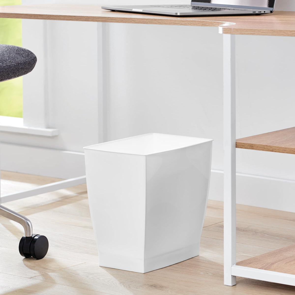 iDesign Mono Rubbish Bin, Plastic, White