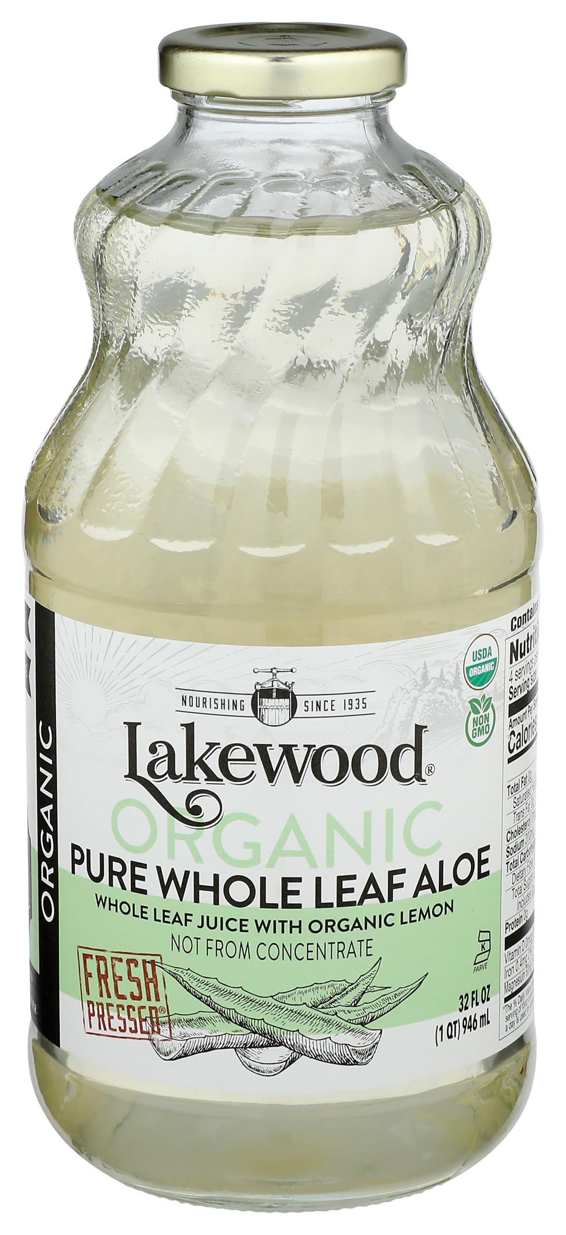 LAKEWOOD JUICE Aloe Vera 32 Oz, 32 Fl Oz, 1 Bottle, 1 Piece, 946.368 ml, Bottle, All Ages