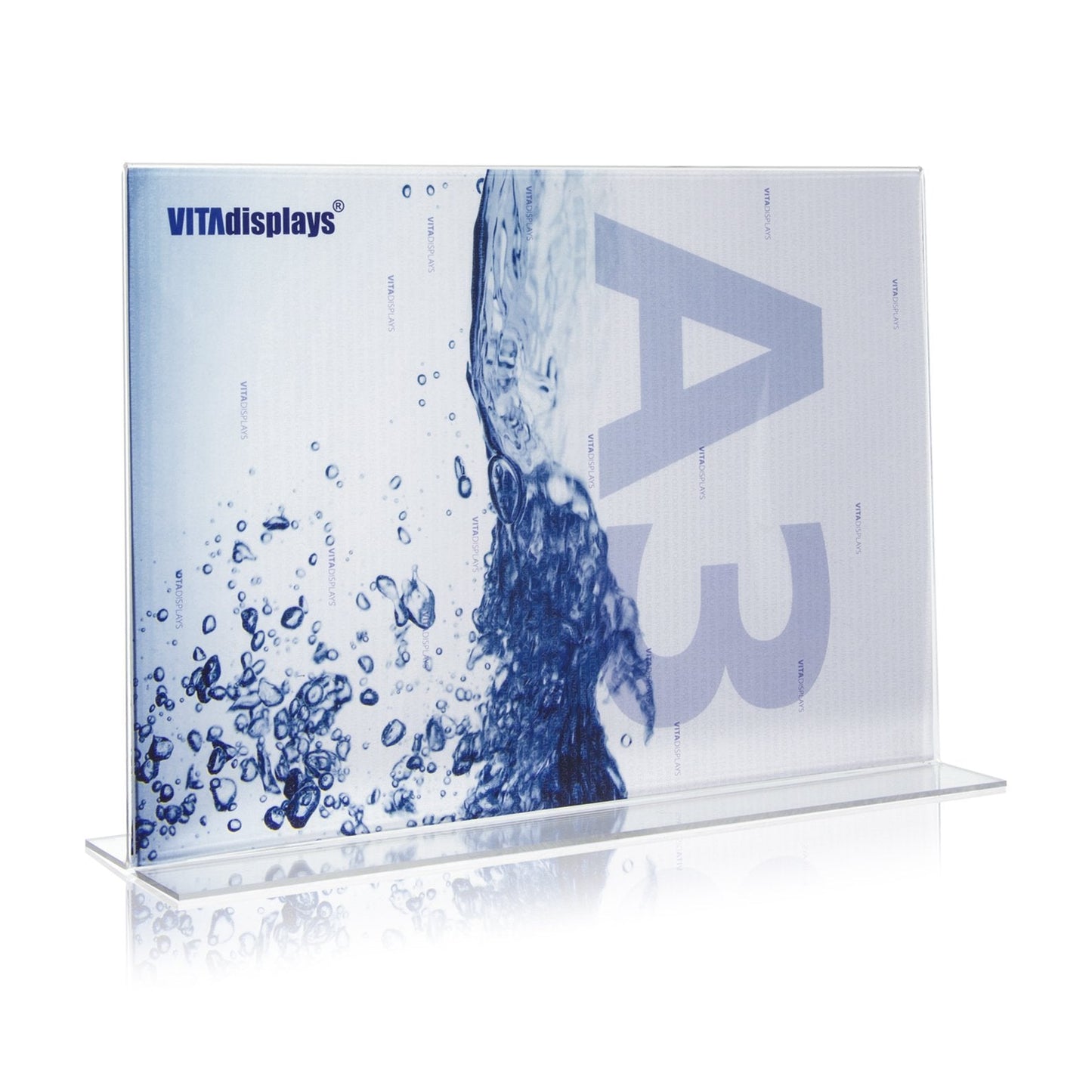 Plexiglas A3 Advertising Stand/T-Stand in Landscape Format