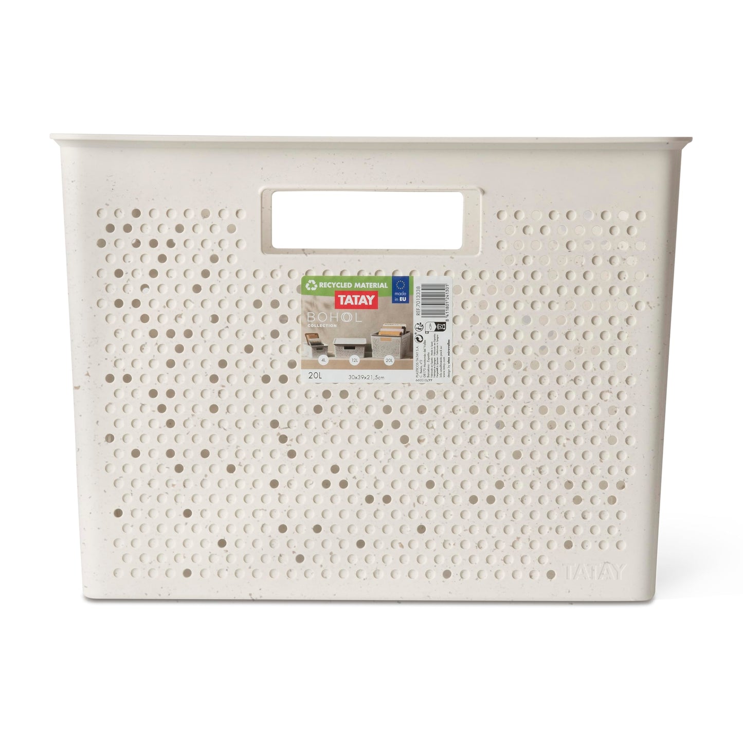 TATAY Storage Basket Ecohome 20 L Stackable Design Integrated Carry Handles