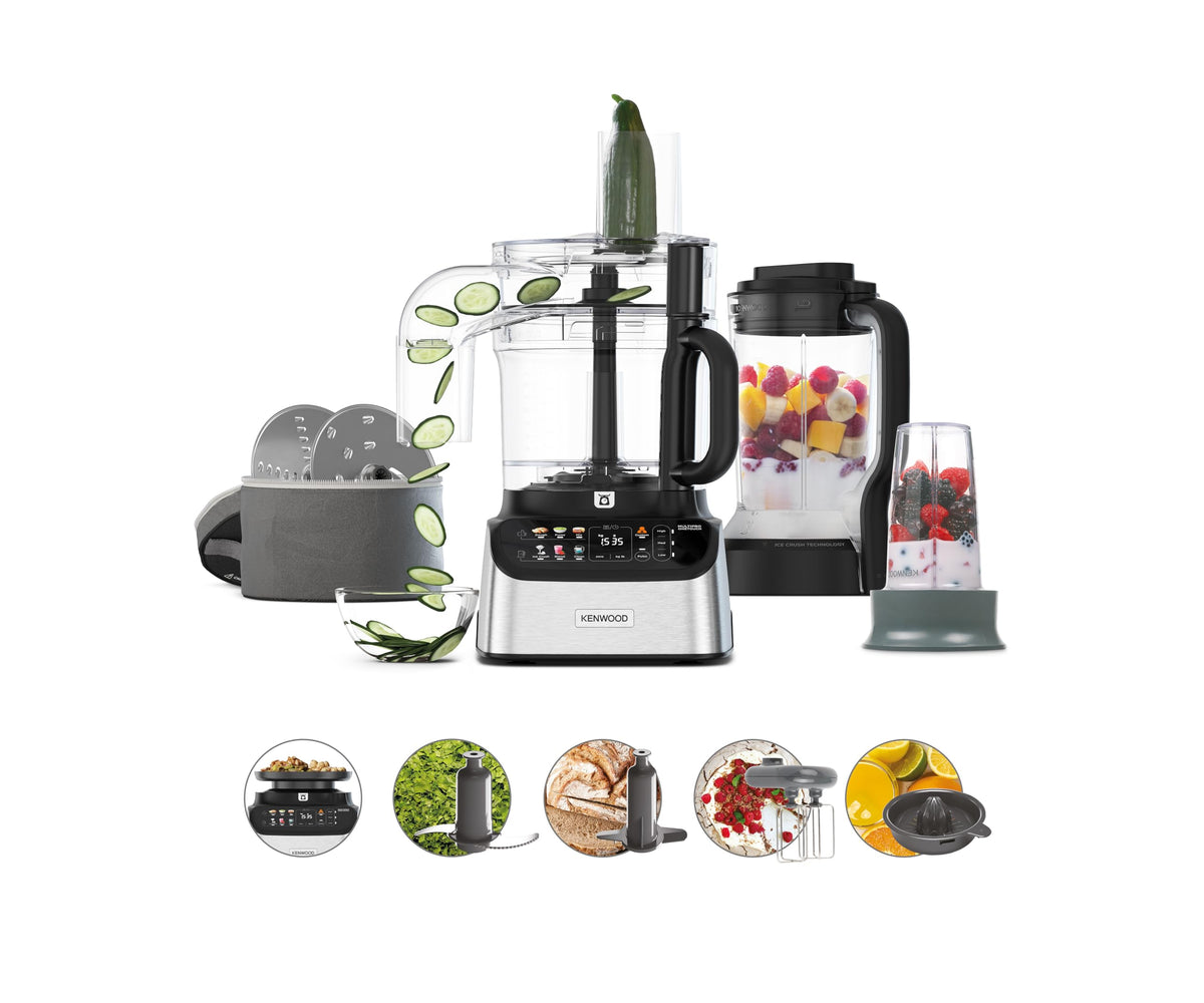 Kenwood MultiPro OneTouch FDM73.850SS, Food Processor and Blender Multifunctional with 13 Accessories, Variable Speed and Pulse Function, Integrated