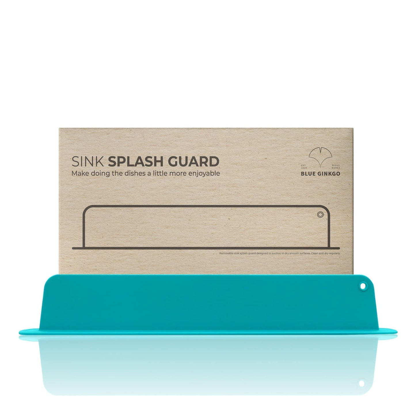 BLUE GINKGO Sink Splash Guard - (Upgraded Design) Premium Silicone Water Splash Guard for Sink, Sink Splash Guard Behind Faucet, Kitchen Island Sink