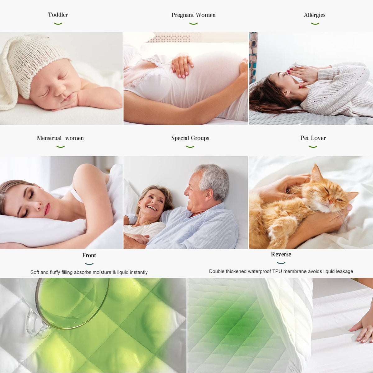 UNILIBRA Bamboo Waterproof Mattress Protector King Size, Quilted Mattress Pad Cover with 6''-25'' Deep Pocket