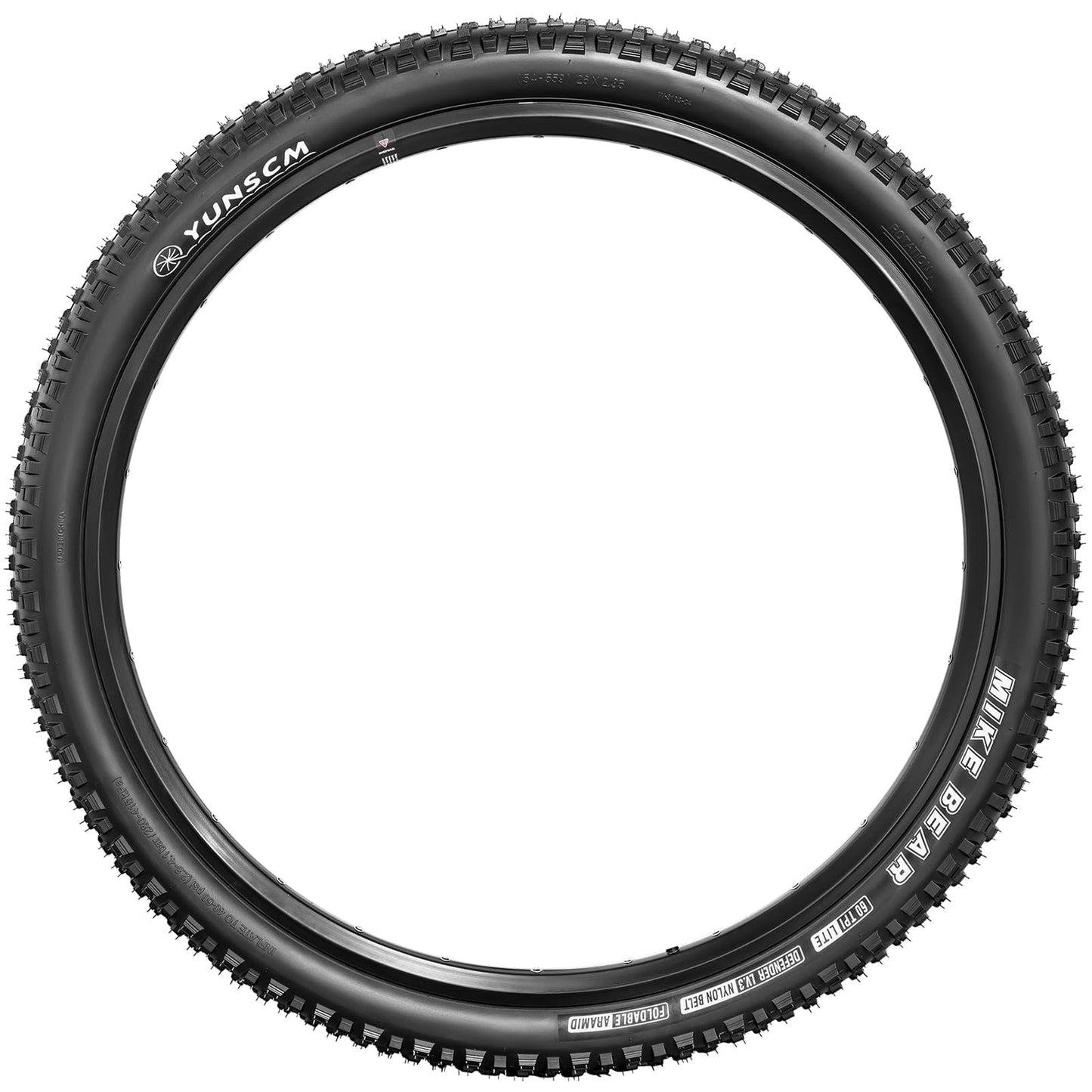 YunSCM 2 Pack 60TPI 26" Bike Tyres 26x2.35/60-559 and 26" Bike Tubes AV32mm Schrader Valve Compatible with 26x2.25 26x2.30 26x2.35 26x2.40 MTB Bike