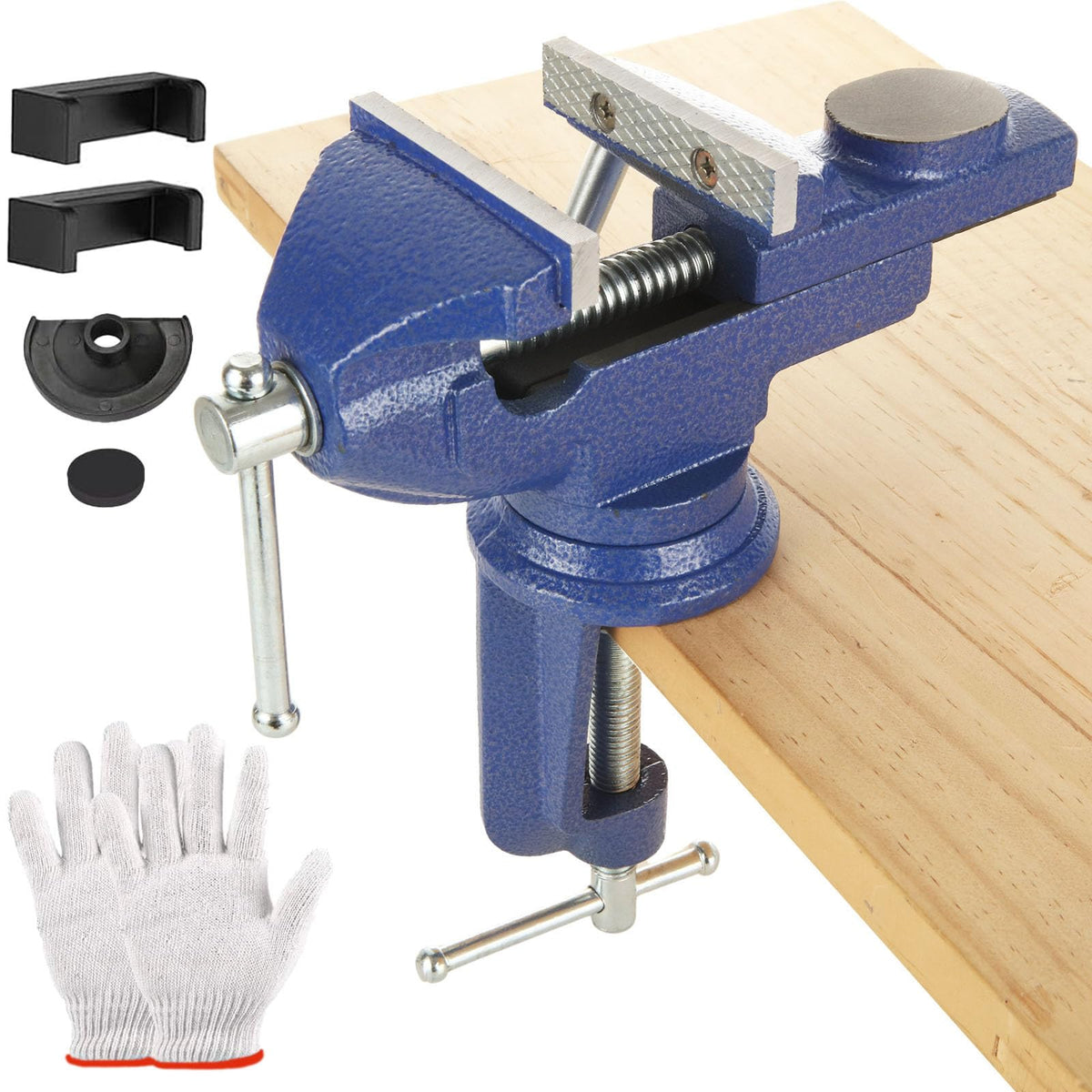 MUXHEL Vice 70mm, Bench Vice Clamp 360? Swivel Base Vices for Workbench, Heavy Duty Work Bench Clamp Table vice for Small DIY Craft Projects Sanding