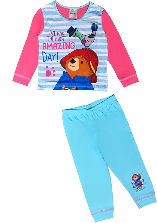 Paddington Bear Girls Pyjamas, Multicoloured, 3-4years