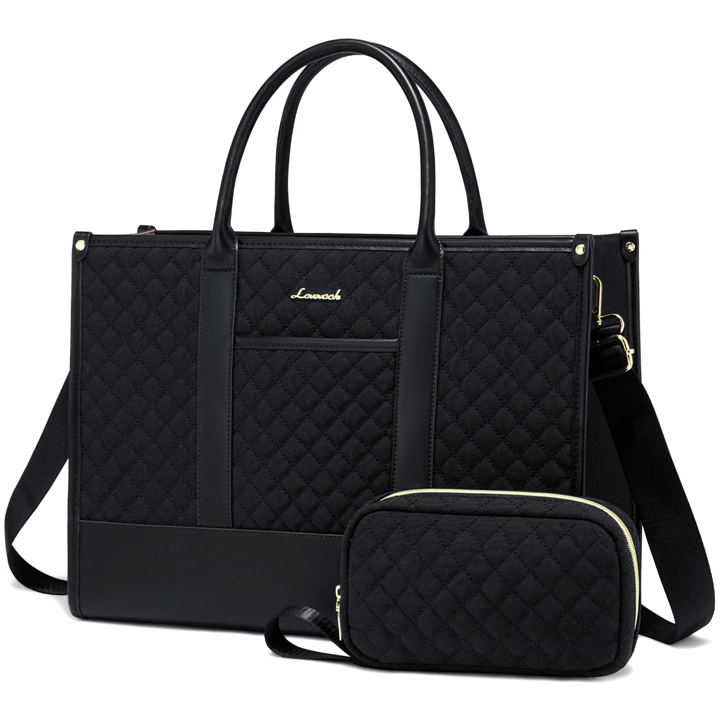 LOVEVOOK Handbags for Women Laptop Bags 15.6 Inch, Ladies Tote Bag for Work Office Business School, Large Womens Shoulder Bag with Adjustable Straps &