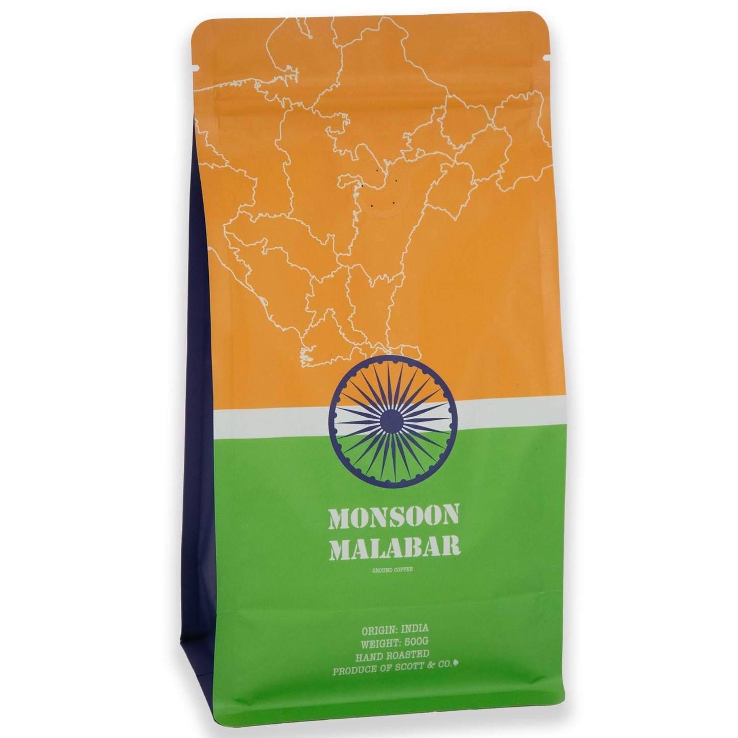 Scott&Co. Monsoon Malabar Ground Coffee. Dark Roast Ground Coffee, Single Origin. 500g