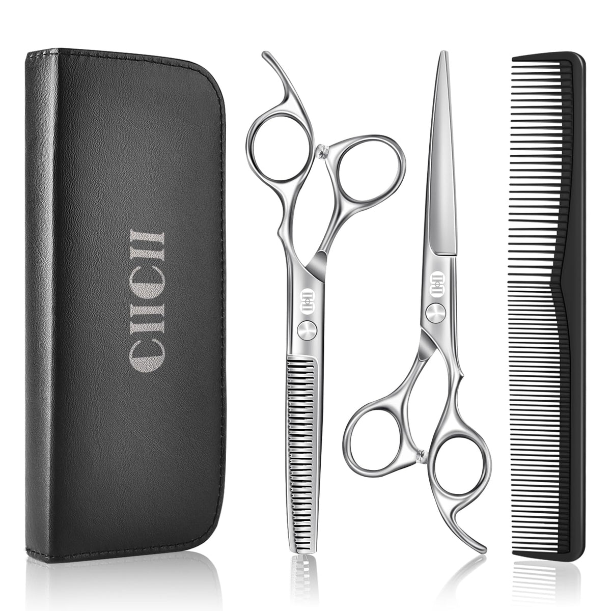 CIICII Hair Scissors Hairdressing Set, Professional Hair Cutting Scissors Barber Kit (6.7 Inch Hair Beard Hairdressers Trimming Barbering Thinning