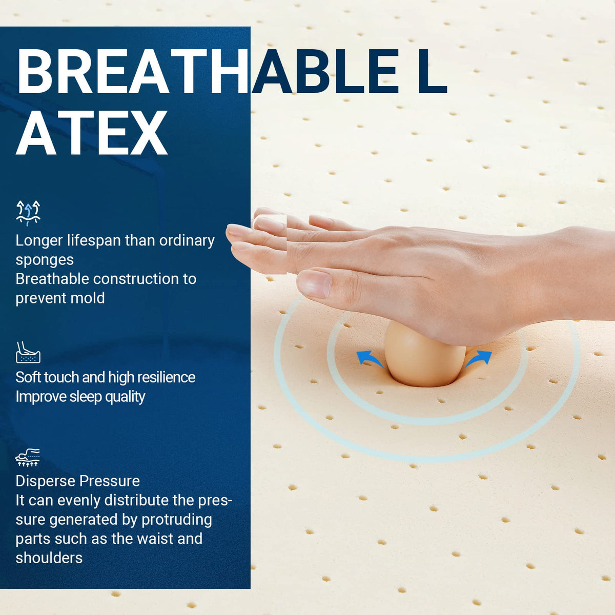 Avenco Bed Mattress Conventional, Latex Foam, Small Double
