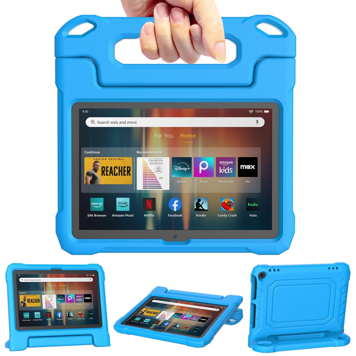 Fire HD 8 Tablet Case Kids (12th/10th Gen, 2024/2022/2020) - TrendGate Lightweight Shockproof 8'' Cover with Kid-friendly Handle Stand for Kindle Fire