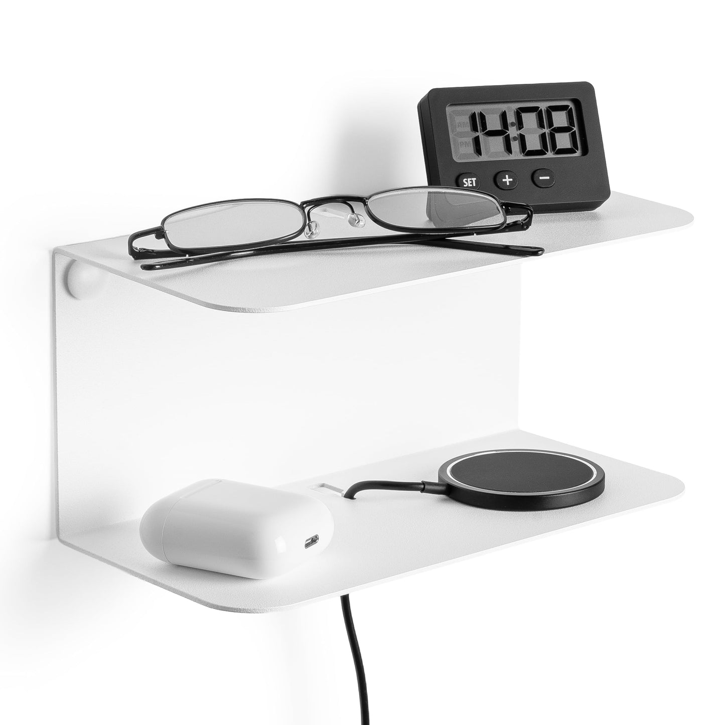 etterr Bedside Table White 20 x 10 x 10 cm (Pack of 2)