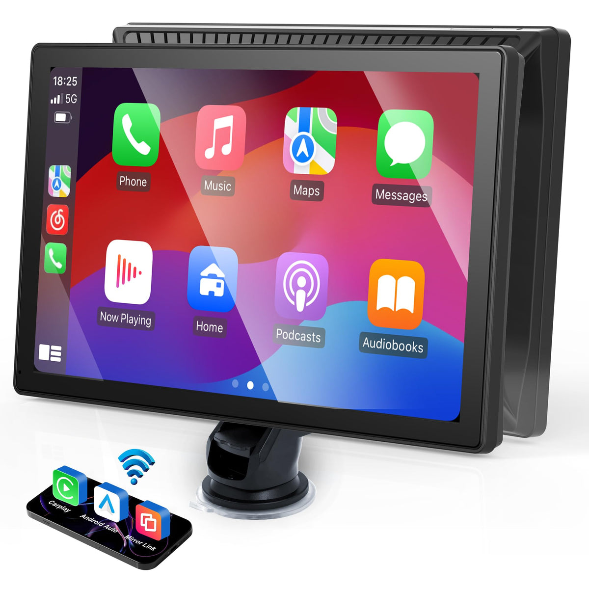 9 Inch Car Stereo with Apple Car Play &Android Auto,Portable Touch Screen CarPlayer Wireless Car Play Screen withVoice Control, Suitable for Screen