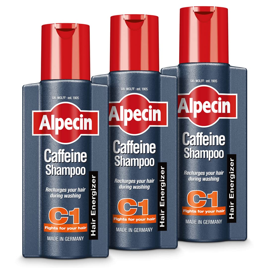 Alpecin Caffeine Shampoo C1 250 ml (Pack of 3) | Against Thinning Hair | For Stronger and Thicker Hair | Natural Hair Growth for Men | Hair Care Made