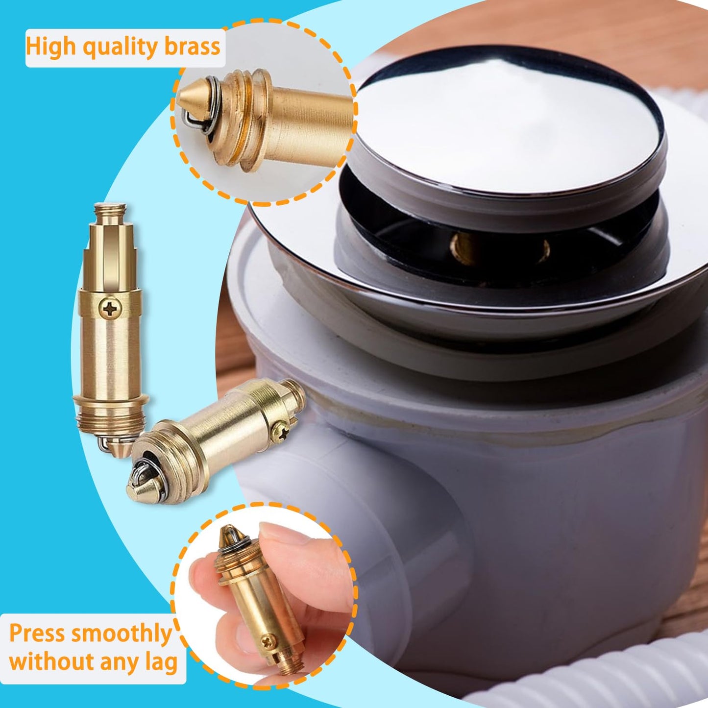 JINXIAN 2pcs Pop Up Basin Plug Replacement Plug Bolt Assembly