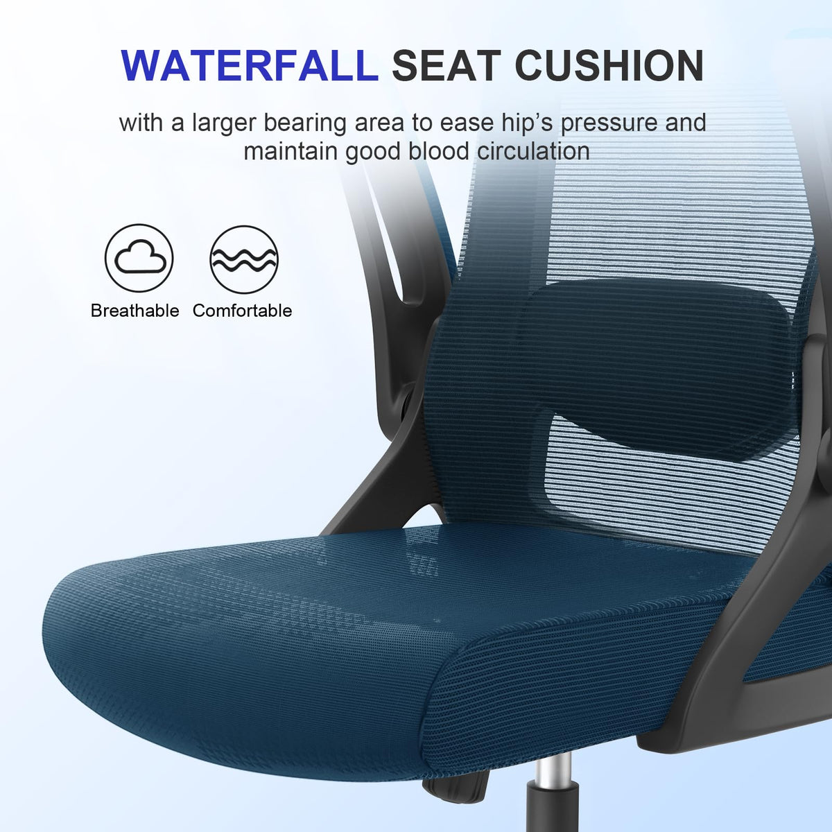 YONISEE Office Chair Ergonomic Office Chair with Lumbar Support, Adjustable Armrests and Headrests, Mesh Chair High Back Comfortable for Home Office