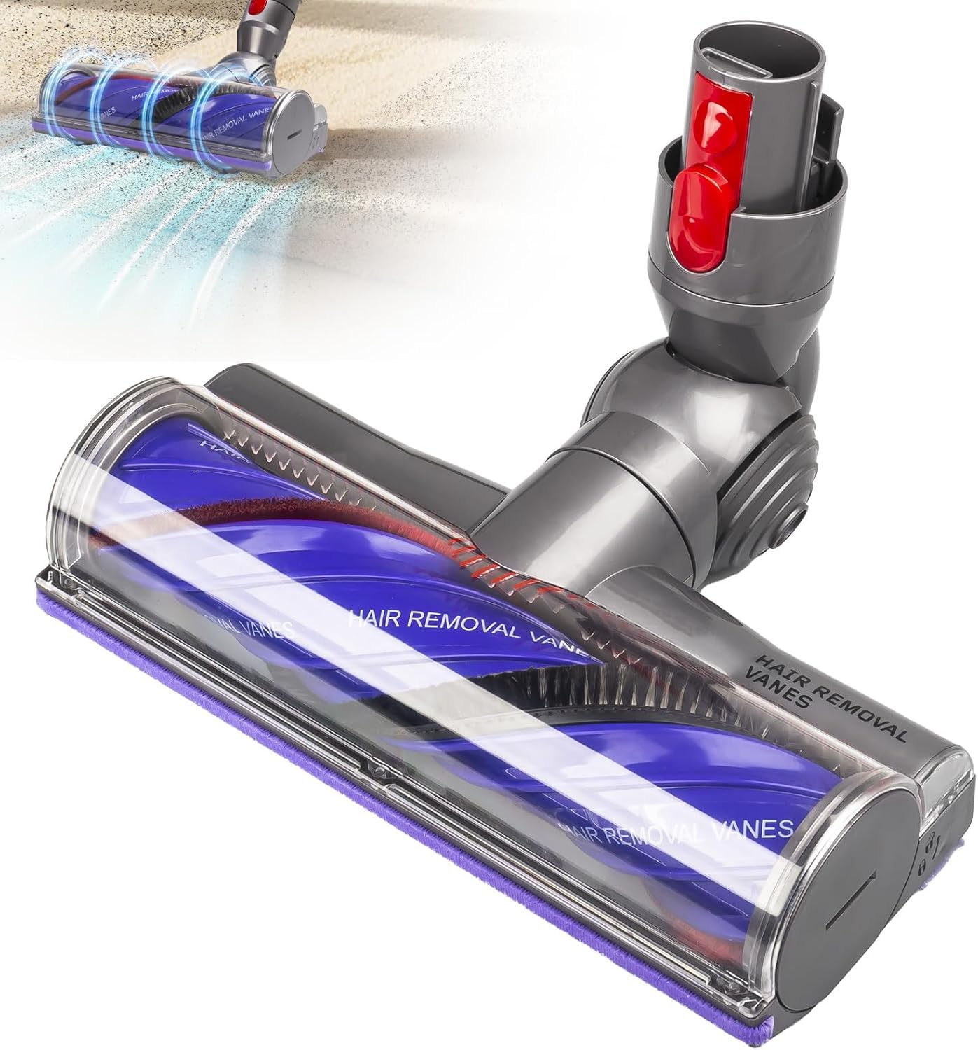 Upgrade Anti-Tangle Replacement Vacuum Head Compatible with Dyson V7 V8 V10 V11 V15 SV10 SV11 SV12 SV14 Cordless Vacuum Cleaners, Suitable for