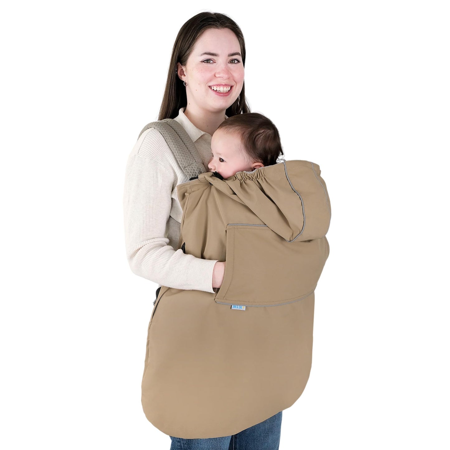JAN & JUL Waterproof Baby Carrier Cover for Rain, Universal Fit for Car Seats and Strollers (Soft Brown)