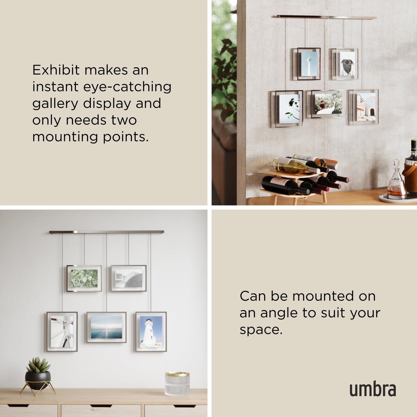 Umbra Photo Frames, Chrome, Normal, 5 Frames