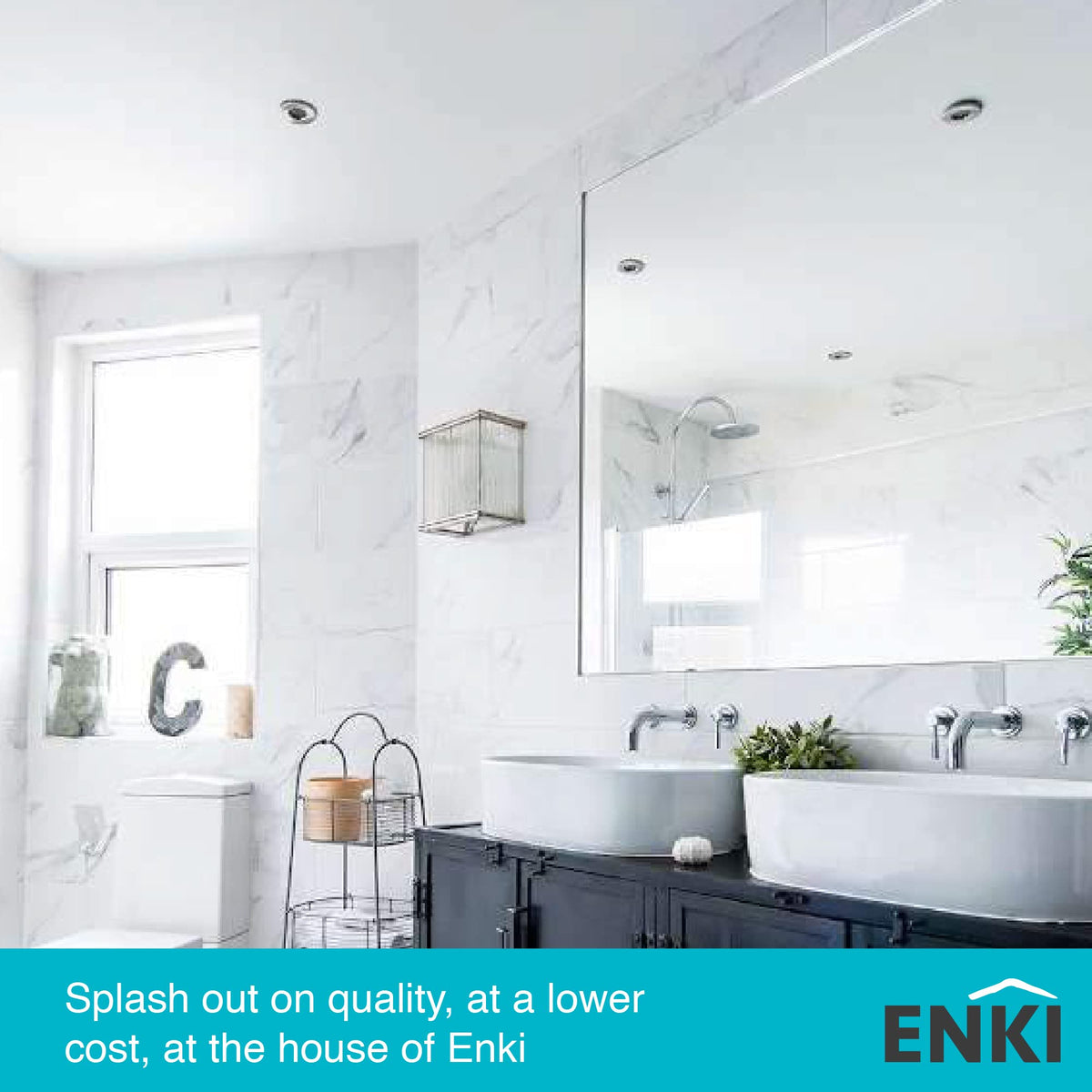 ENKI - Horizon Frameless Arched Polished Edge Glass Wall Mirror (40cm x 60cm) for Bathroom, Bedroom, Living Room & Hallway Durable, Easy to Install,