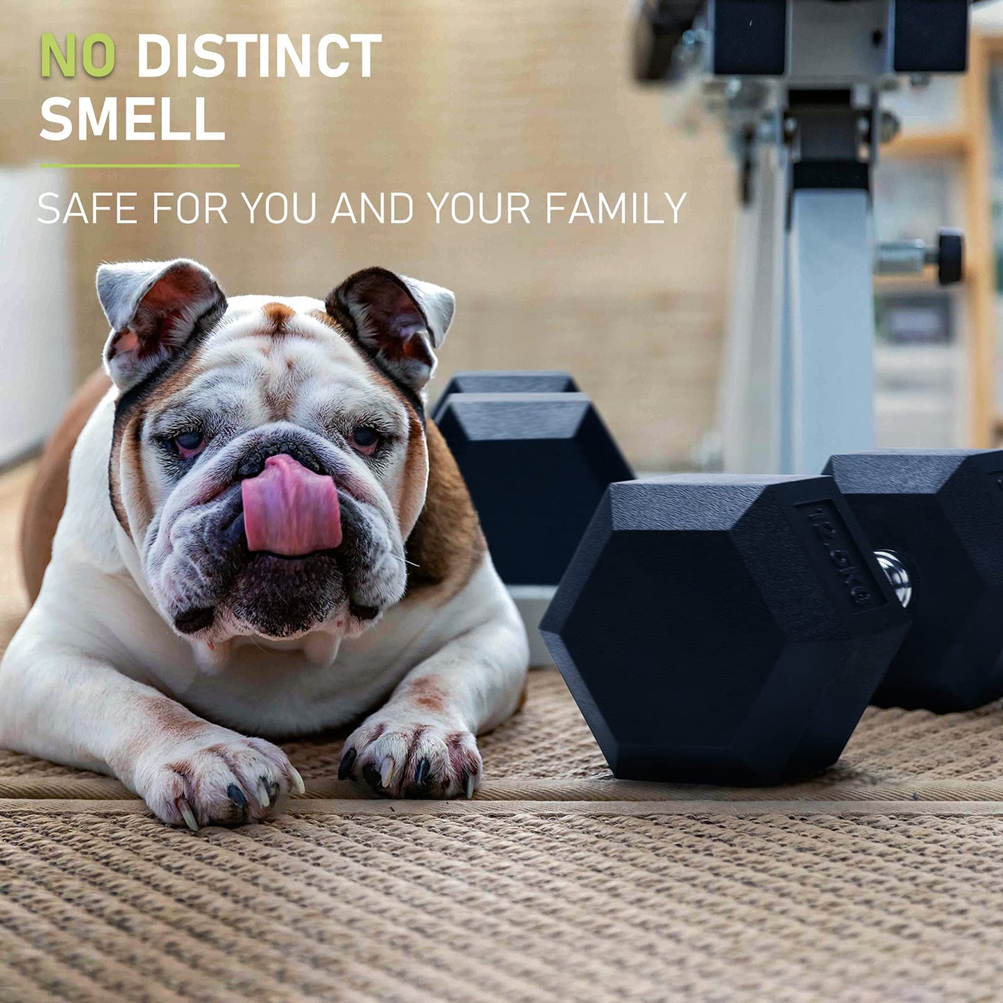 PhysKcal Hex Dumbbells Set 5kg Pair, Odourless Poly Rubber Encased Dumbbells 2.5KG 5KG 7.5KG 10KG 12.5KG 15KG 20KG Pair or Single Home Gym Weights